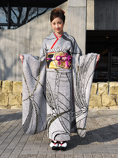 振袖 総絞り 飛鶴風景御所車花文 松竹梅 金彩 金箔 やまと誂製 mop1530-