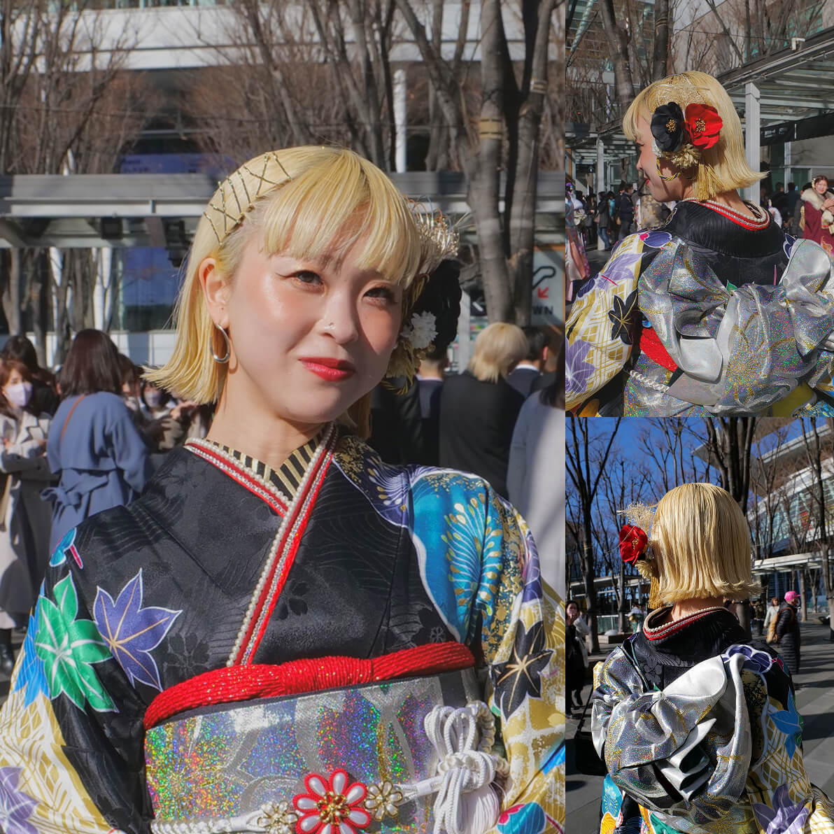 振袖のカラーヘアスタイル「そら」さんの髪型