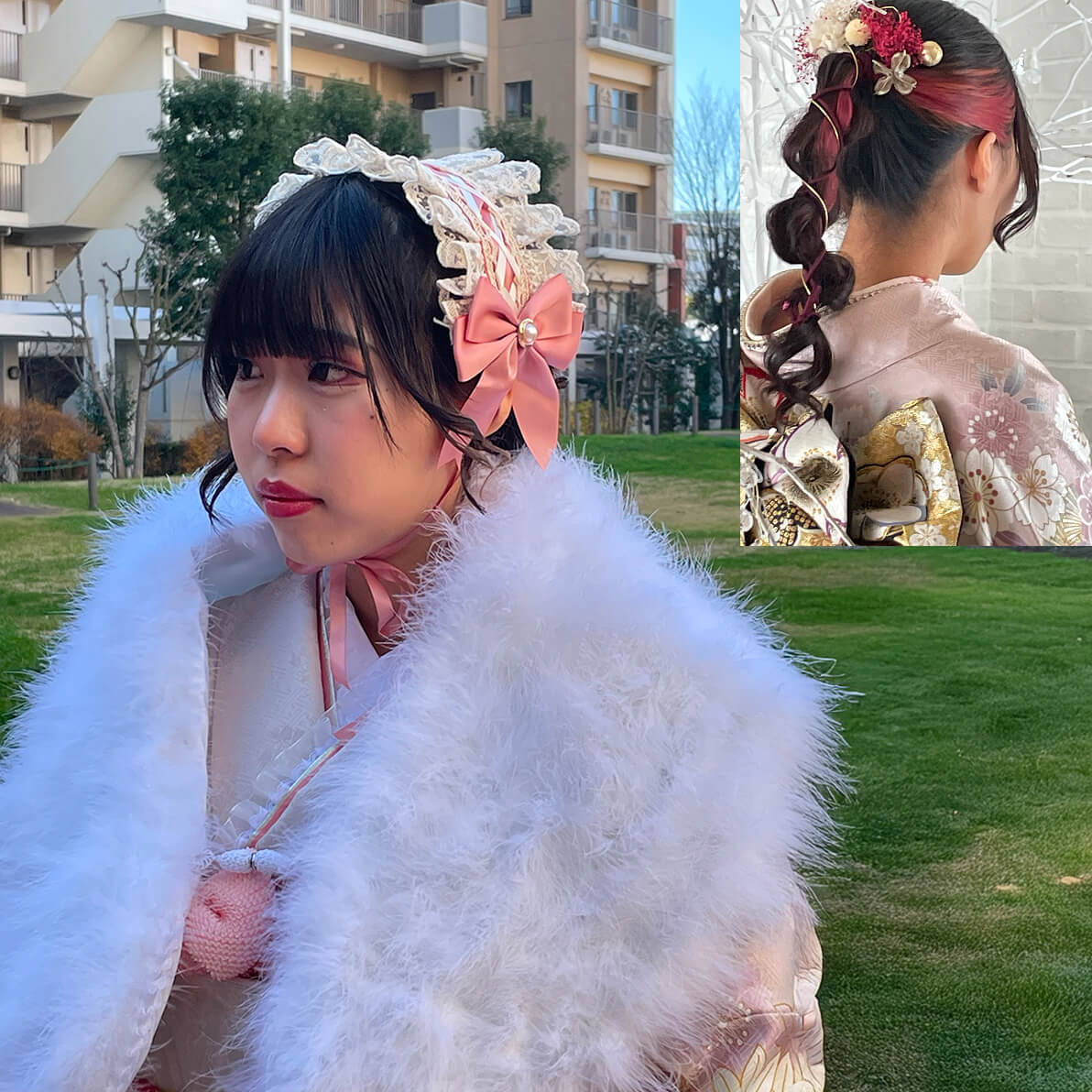 振袖の帽子コーデスタイル「みるく」さんの髪型