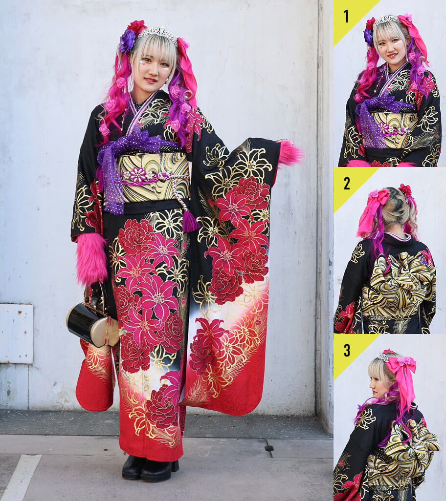 個性的成人式振袖コーデレシピ「みー」さんの着こなし